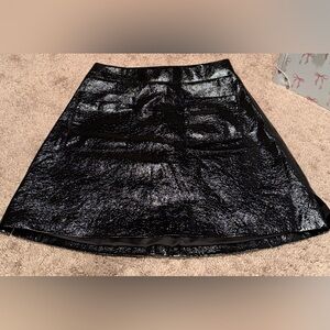 Capulet Black Patent Skirt